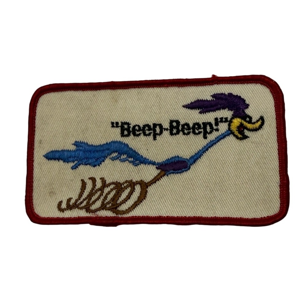 Vintage Looney Tunes Road Runner Beep-Beep! Embroidered Patch Retro Cartoon Logo